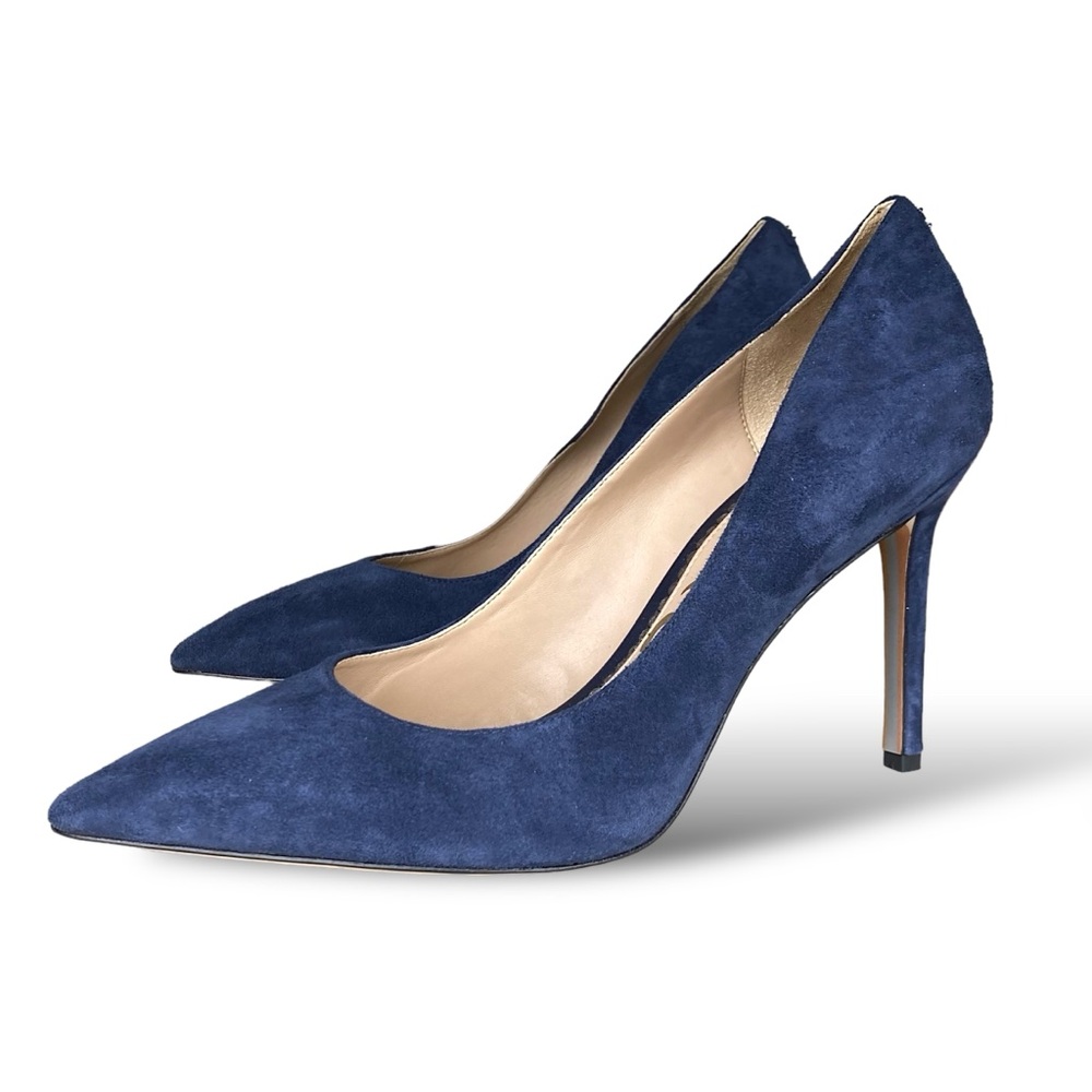 •Sam Edelman Women's Hazel Suede Pointed Toe Comfort Heel Pumps•